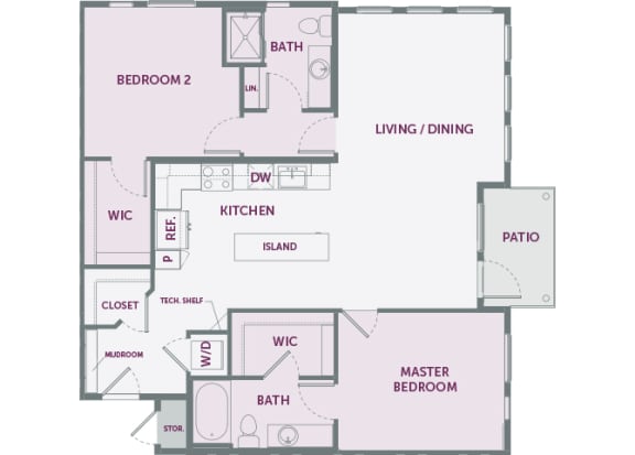 Element 25 apartments B5 2-bedroom 2D floor plan
