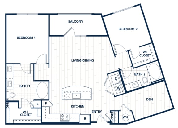 Juncture B5 floor plan 2 beds 2 baths 2D