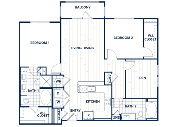 Juncture B7 floor plan 2 beds 2 baths 2D