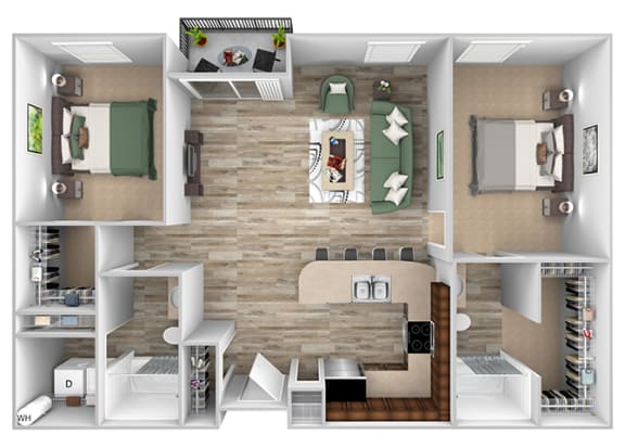 ABQ Uptown Apartments - B8 - 2 bedroom and 2 bath