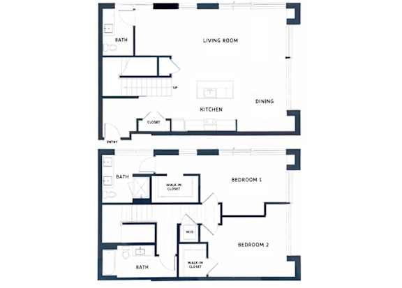 B9L - 2 Bed - 2 Bath - Brentford at the Mile - 2D Floor Plan