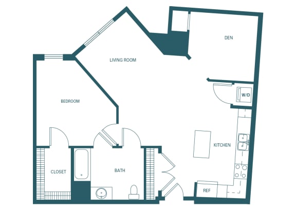 BLVD at Revere Beach - A8Da - 1 bedroom with den - 1 bath - 2D