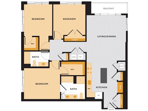 C02 - 3Bed 2.5Bath - The Perry 2D Floor Plan