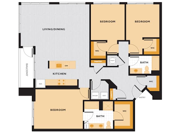 C03 - 3Bed 2Bath - The Perry 2D Floor Plan