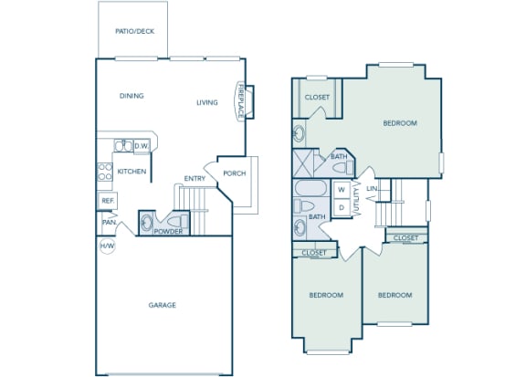 C1 - 3Bed 2Bath - 1296 Sq Ft - 2D