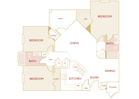 Asprey floor plan - C1 Eric - 3 bedroom and 2 bath