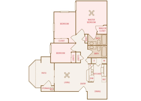 Arrowhead Landing Apartments - B2 (Harbor) - 2 bedrooms and 2 bath