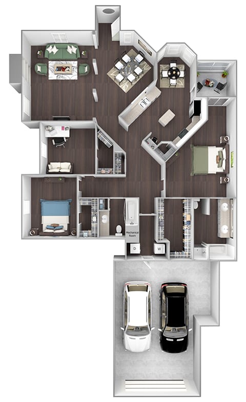 Hamptons on Heron Bay - C1 (Grenada) - 3bed 2bath - 3D