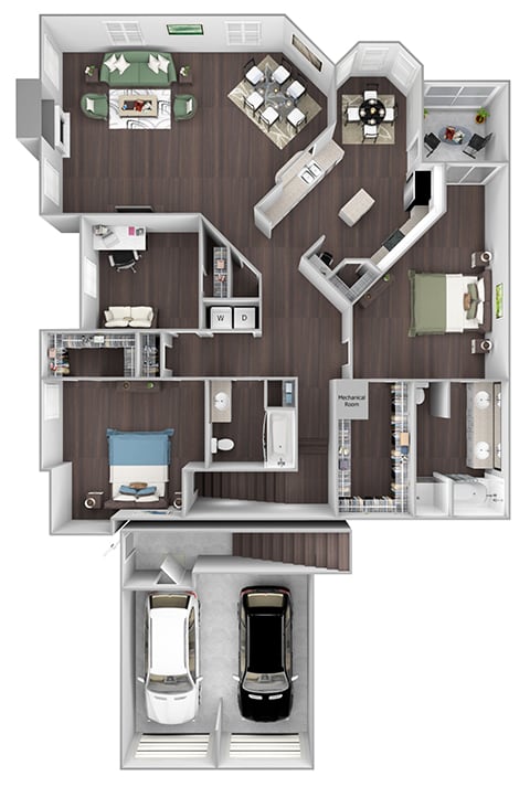 Hamptons on Heron Bay - C2 (Anguilla) - 3bed 3bath - 3D