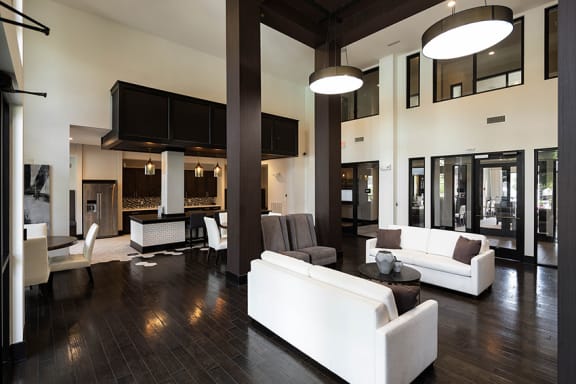 The Juncture Apartments clubroom with kitchen and cafe
