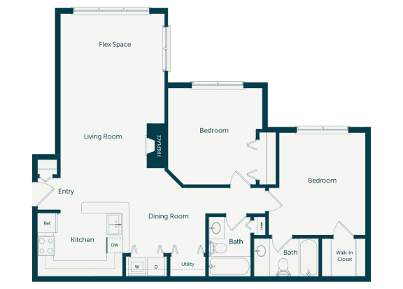 Emmersyn at Lone Tree - B2 - 2 Bed 2 Bath - 2D