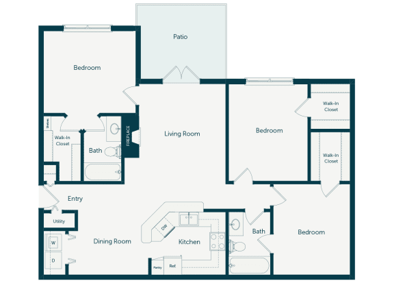 Emmersyn at Lone Tree - C1 - 3 Bed 2 Bath - 2D
