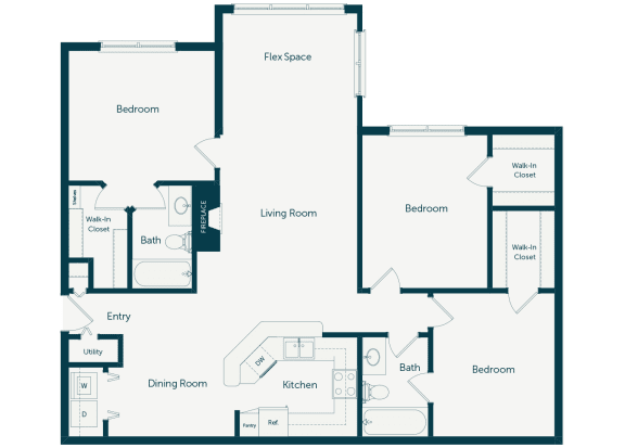 Emmersyn at Lone Tree - C2 - 3 Bed 2 Bath - 2D