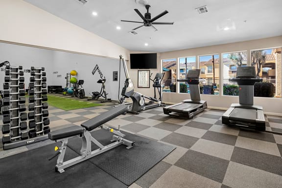 State-of-the-art fitness center - Cardio and weights - Arrowhead Landing Apartments