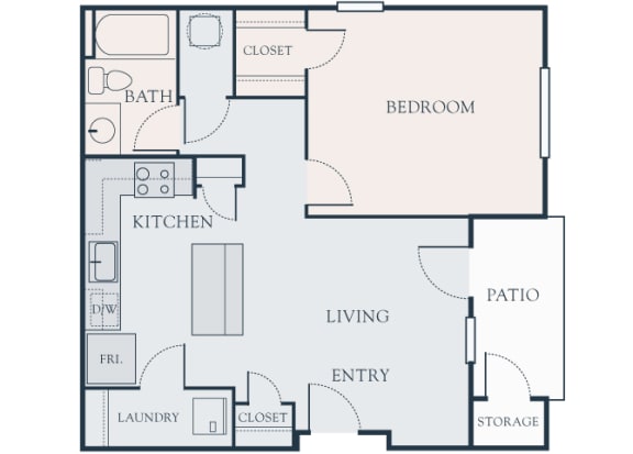 Glenbrook A1 floor plan 1 bed 1 bath 2D