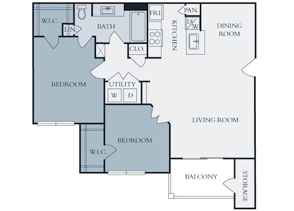 Lexington Farms - B1R - 2 bed 1 bath - 2D