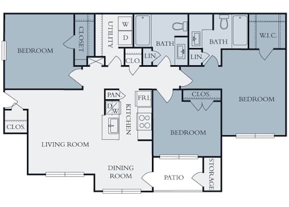 Lexington Farms C1 - 3 bed 2 bath - 2D