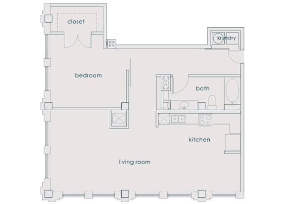 Main 3 Downtown - A11 (Landmark) - 1 bed/1 bath - 2D