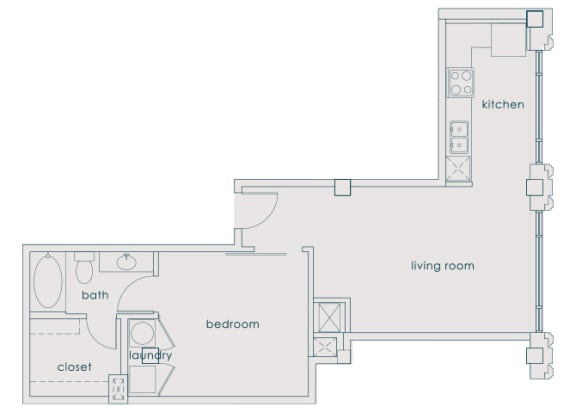 Main 3 Downtown - A4 (Landmark) - 1bed/1 bath - 2D