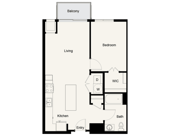 A04 - 1Bed 1Bath - Onyx Edina - 2D