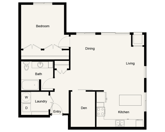 A13 - 1Bed -1 Den - 1Bath - Onyx Edina - 2D