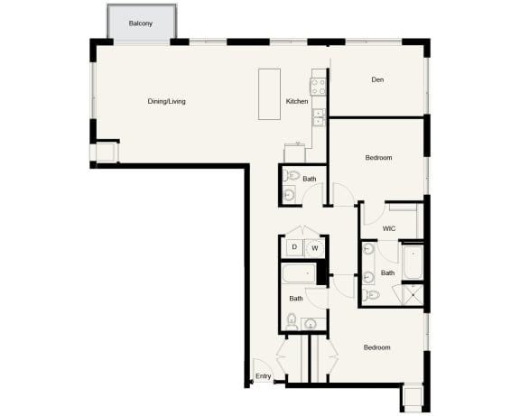 B09 - 2Bed 1Den 2Bath - Onyx Edina - 2D