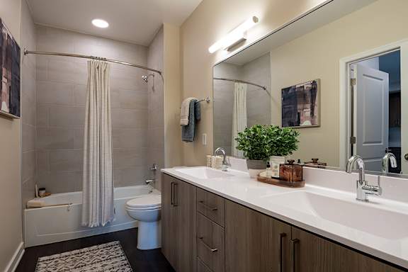 Quartz bathroom vanities - Brentford at the Mile