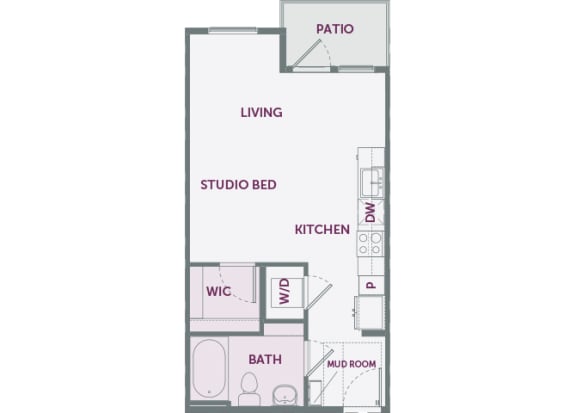 Element 25 apartments S1 studio 2D floor plan