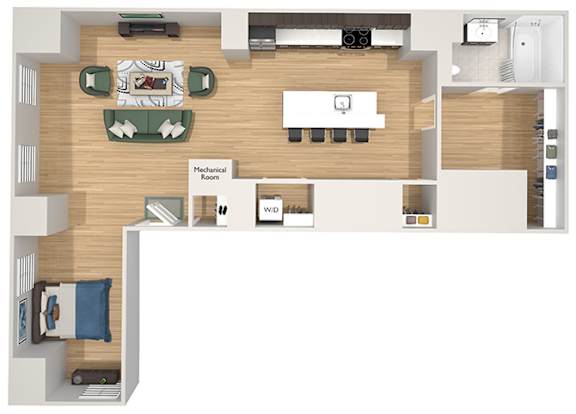 A03 - The Republic Apartments - 3D floor plans