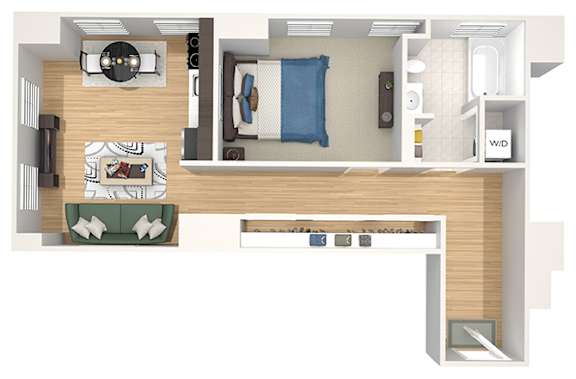 A14 - The Republic - 3D floor plan