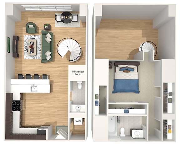 A19 - The Republic - 3D floor plan