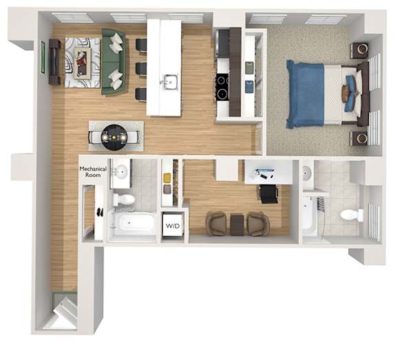 A29 - The Republic - 3D floor plan