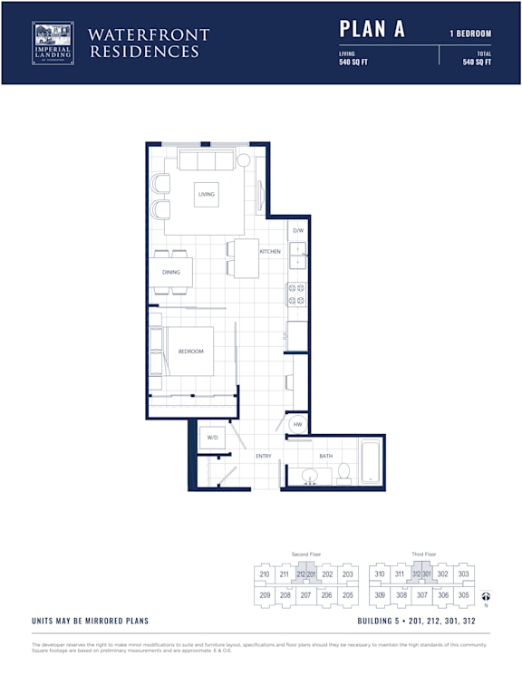 A floor plan for a residence at Waterfront Residences.