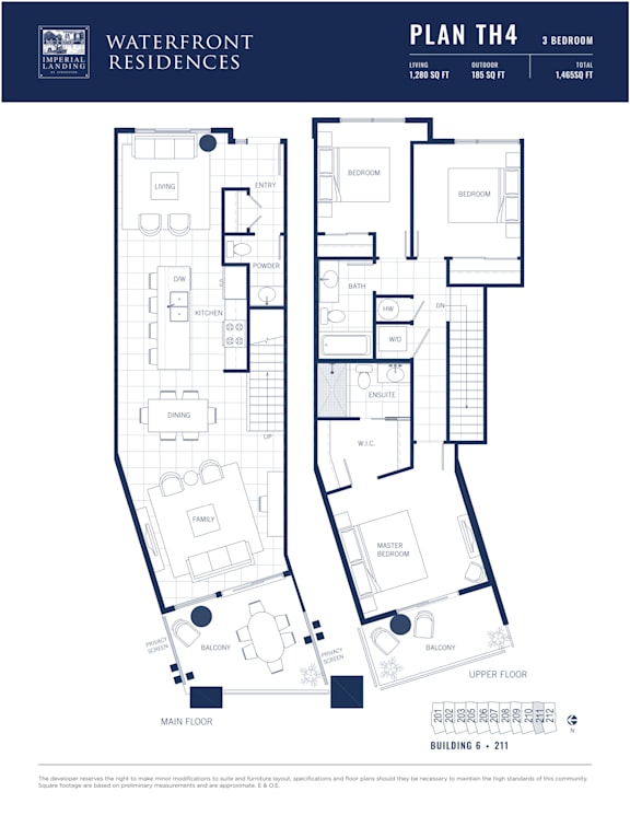 A floor plan for a building called Waterfront Residences.