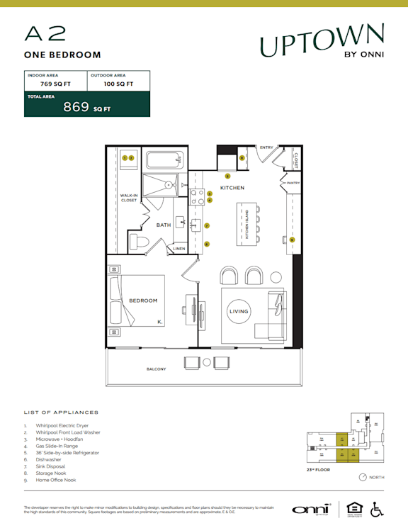 Floor Plan  A floor plan for an apartment by Uptown by Onni.