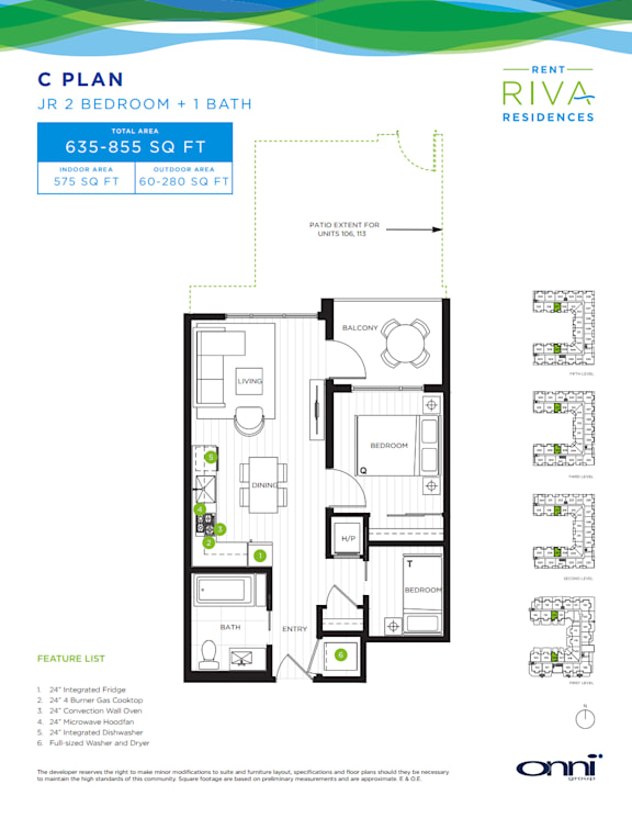 A floor plan for a rental residence with a living room, dining room, kitchen, and bathroom.