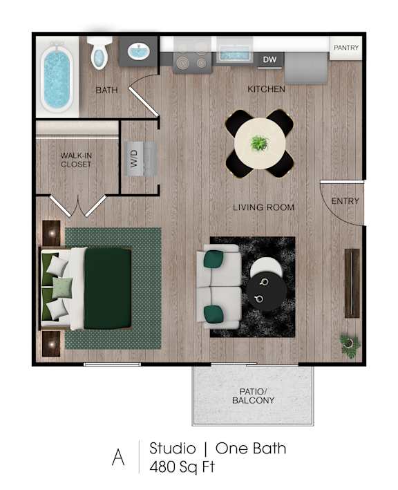 Studio 1 bath at Central on Broadway Apartments, Mesa, AZ, 85202
