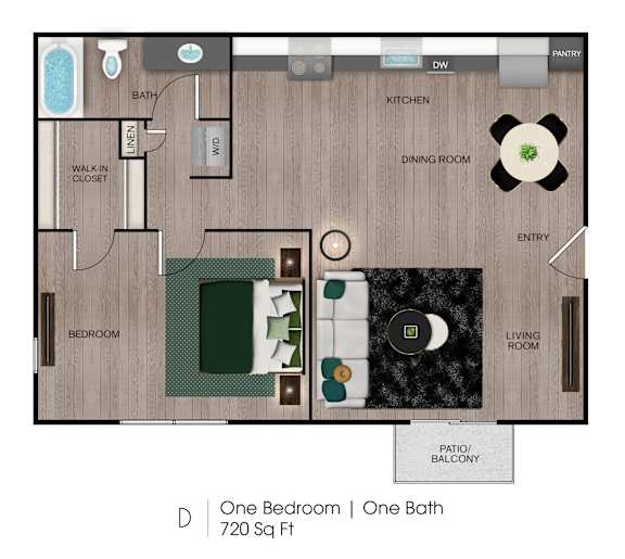 1 bed 1 bath A at Central on Broadway Apartments, Mesa, 85202