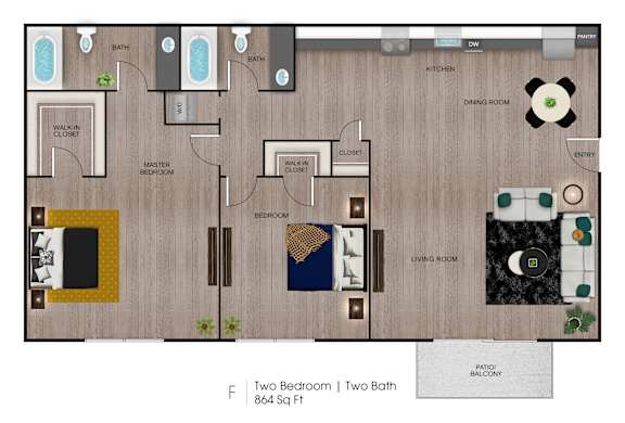 2 bed 2 bath A at Central on Broadway Apartments, Mesa
