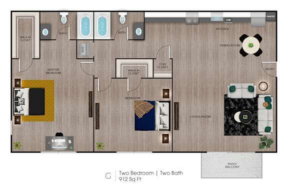 2 bed 2 bath B at Central on Broadway Apartments, Arizona