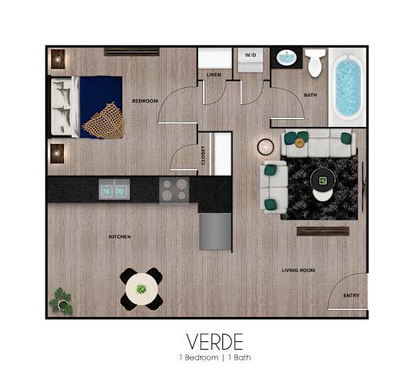 Verde Floor Plan at Agave Apartments, Arizona