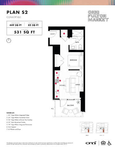 A floor plan for a 531 square foot apartment is displayed.