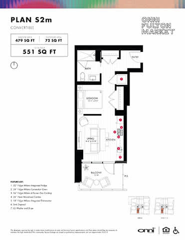 A floor plan for a 52m plan by ONNI PULTON MARKET.