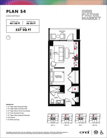 A floor plan for a convertible is displayed with a total area of 527 square feet.