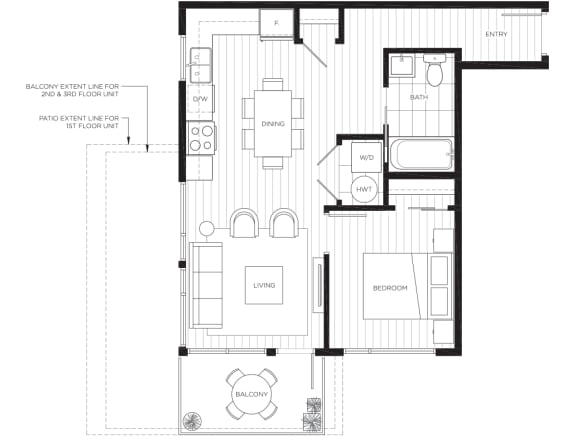 a floor plan of a house with a bedroom and a living room