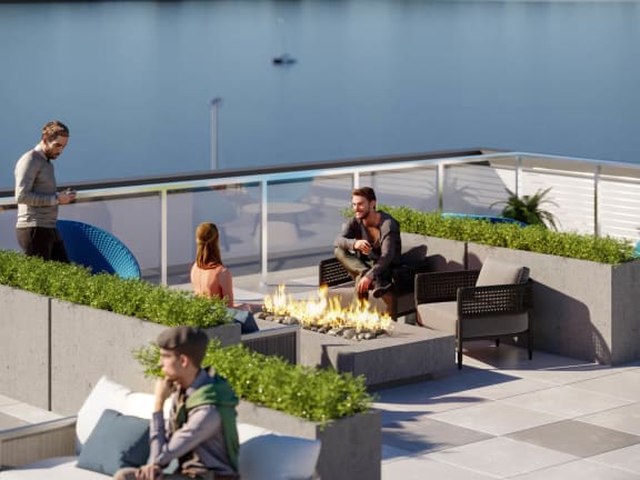 Rooftop Fireplace Lounge at Marina Square, Washington, 98337