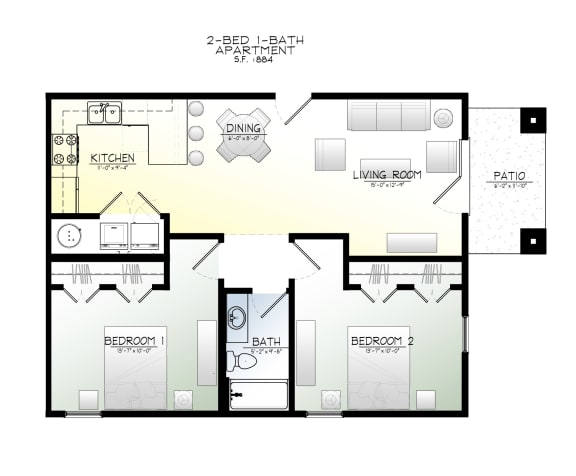 Two Bedroom Apartment Rogers, AR