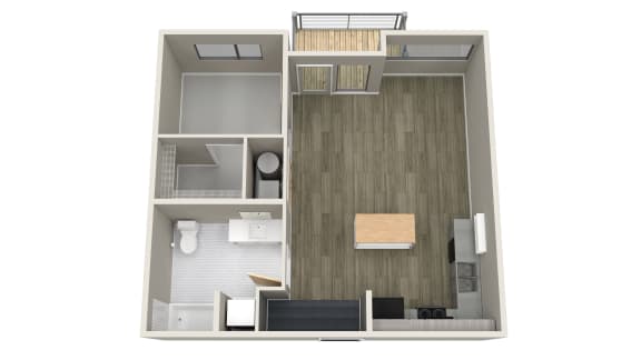 Floor Plan  1 Bedroom Luxury Apartment Des Moines