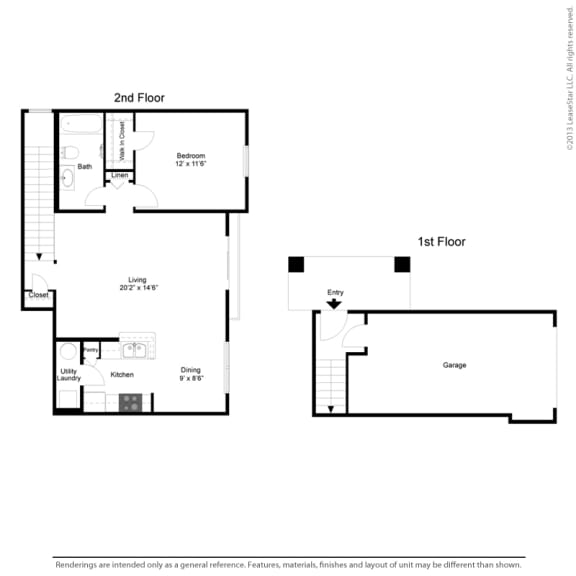 Jefferson Floor Plan at Centennial Park Apartments, Overland Park, KS, 66213