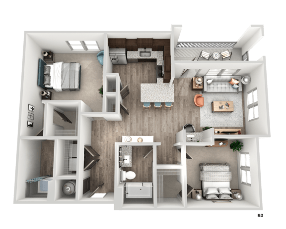 2 bed 2 bath B3 Floor Plan A at The Crest at South Point, McDonough, 30253